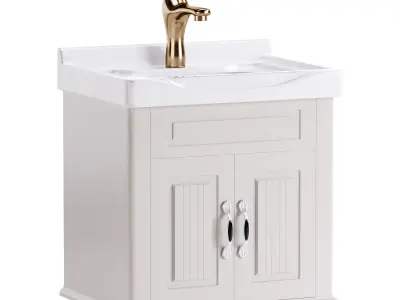 Adeline Large Wall Mounted Cabinet Vanity Bathroom Sink 3D model