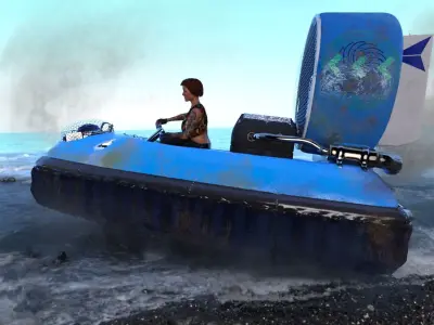 Racing-ACV inflatable boat with fan 3D model