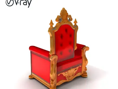 Royal Throne Chair Model Pack Low-poly 3D model