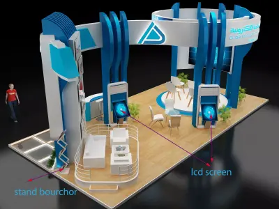 Booth Exhibition Stand a306 3D model