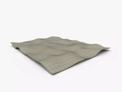 Artichoke Green Checked Plaid Throw 3D model