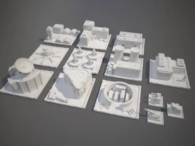 Miniature Infrastructure 3D Model Collection