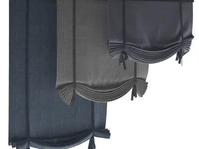Roman blinds set 14 3D model