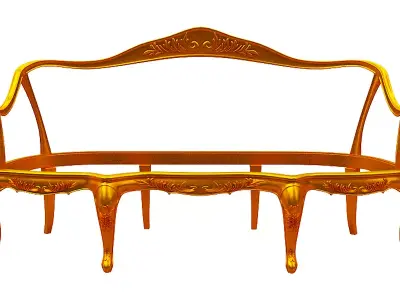 Classical sofa frame Low-poly 3D model