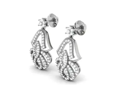 Women Round Earrings 3dm STl OBJ FBX Render Details 3D print model