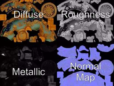 Elegant Baroque Container model pack Low-poly 3D model