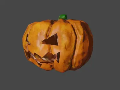 Pumpkin Head Halloween - PBR - Cabeca Abobora Low-poly 3D model