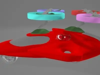 Fly Car Low-poly 3D model