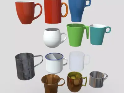 Mug Big Pack Low-poly 3D model