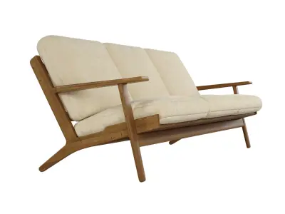 Wood sofa 3D model