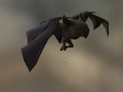 bat with animation Low-poly 3D model