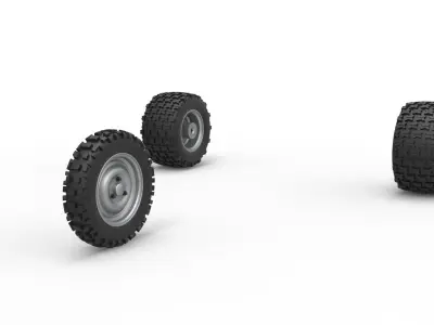 Wheel Set of Ape car proto for dirt Scale 1 to 25 3D print model