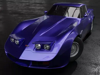Chevrolet corvette c3 1978 Low-poly 3D model