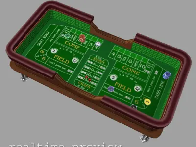 Craps Table Low Poly Low-poly 3D model