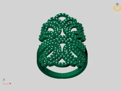 Vintage Womens Diamond Ring Women Rings 3dmodels 3D print model 3D print model 30