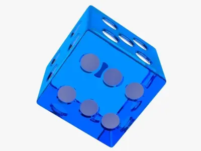Dice 1 transparent 3D model