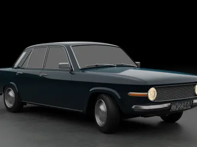 Generic 70s soviet sedan 3D model
