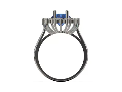 Luxurious Blue Sapphire and Diamond Ring jr00349 3D print model