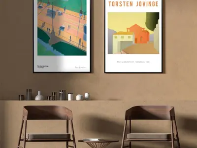 Mid-Century Modern Exhibition Poster 3D model
