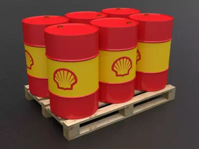 Shell Barrel With Pallet Low-poly 3D model