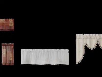 Set Of 3 Curtains 3D model