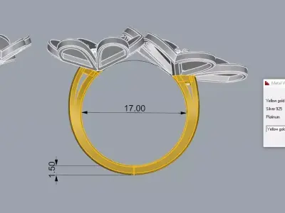 Ring Frivole Cleef Jewelry Brand Gold 3D print model