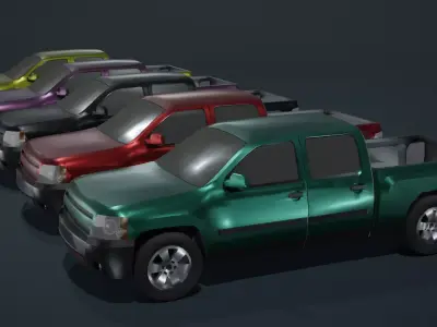 Pickup Truck Car Generic Low-poly 3D model