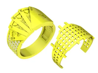 Luxury Poker Cards Diamond Ring 3D Model 4332 3D print model