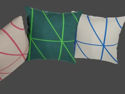 Cushion pillow with stripes Free 3D model
