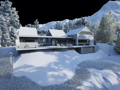  Casa Scene-villa-modern house 3D model