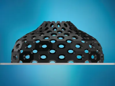 Dome pointed with round perforations large panels Low-poly 3D model