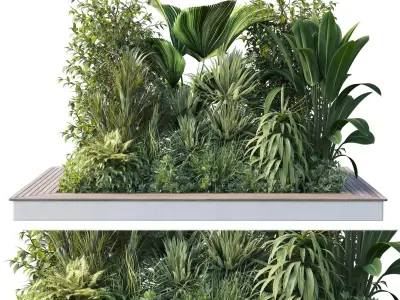 Garden plants set in a box - outdoor set 161 Low-poly 3D model