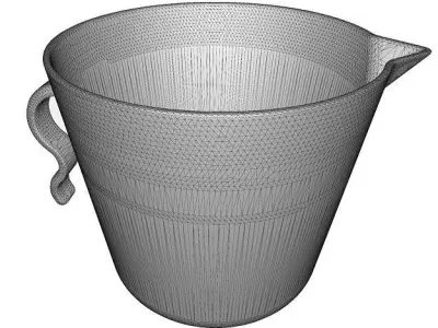 Plastic Bath Mug Low-poly 3D model