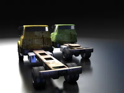Truck Tractor Low-poly 3D model