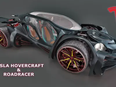 2022 TESLA  HOVERCRAFT  ROADRACER Low-poly 3D model