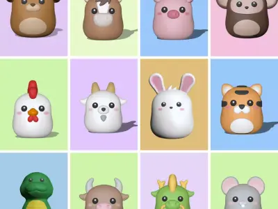 Chinese Zodiac - 12 signs 3D print model