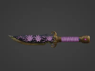 Girly Blossom Dagger Free 3D model