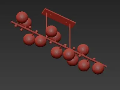 Chandelier with balls hanging from it 3D model