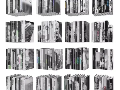 Books 150 pieces 2-9-1 Low-poly 3D model