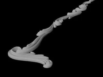 dekor golden ornate frame 3D model