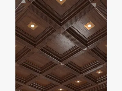 Coffered ceiling Low-poly 3D model