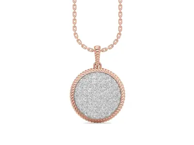 Shimmering Circle Diamond Pendant 3D print model