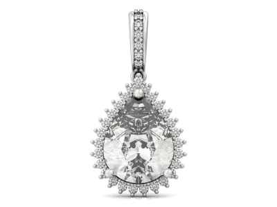  elegant pendant with  diamond pears stone 318 3D print model