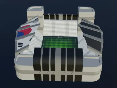 Football Stadium - South Korea Low-poly 3D model