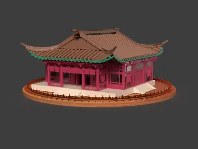 Chinese ancient house  Low-poly 3D model purchase