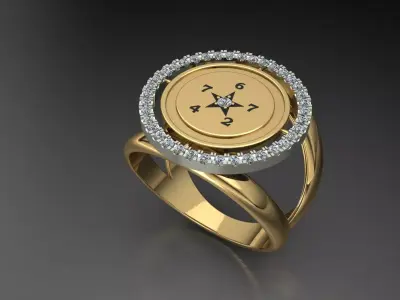 Luxury Ring with stones 3d printed model 3D print model