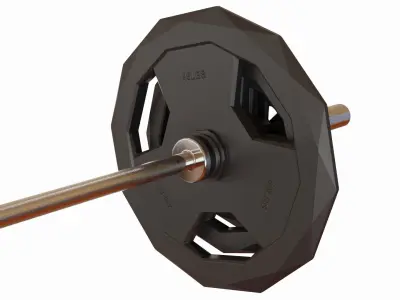 Gym System Barbell and Weight Plates 3D model