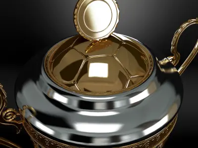 Football cup trophy 3D model