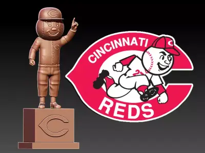 MLB - Mr RED mascot statue - Cincinnati Reds - 3d Print 3D print model