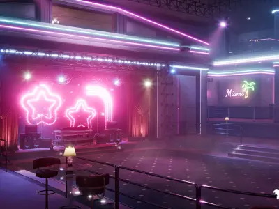 Miami Club Environment Low-poly 3D model